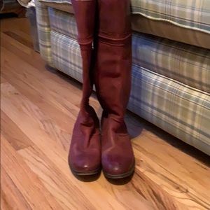 Wine leather Frye boots... slightly worn
